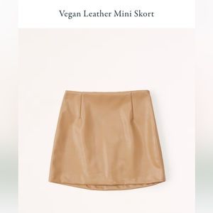 Abercrombie & Fitch | Brown vegan leather mini skort